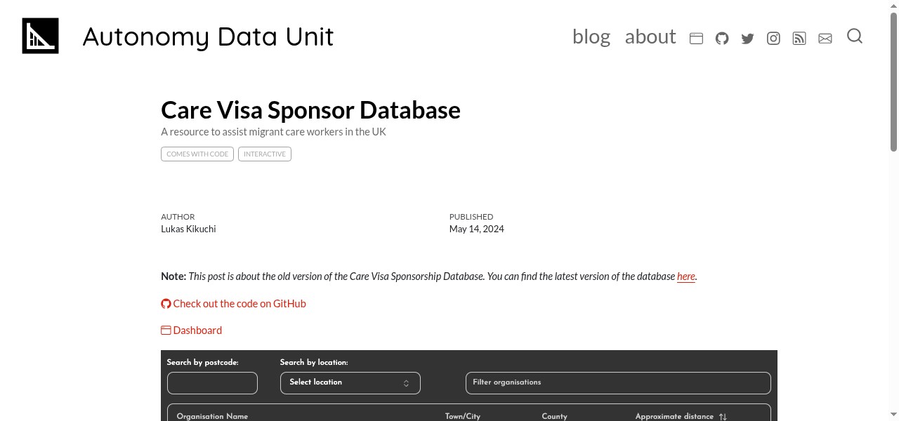 Care Visa Sponsorship Database